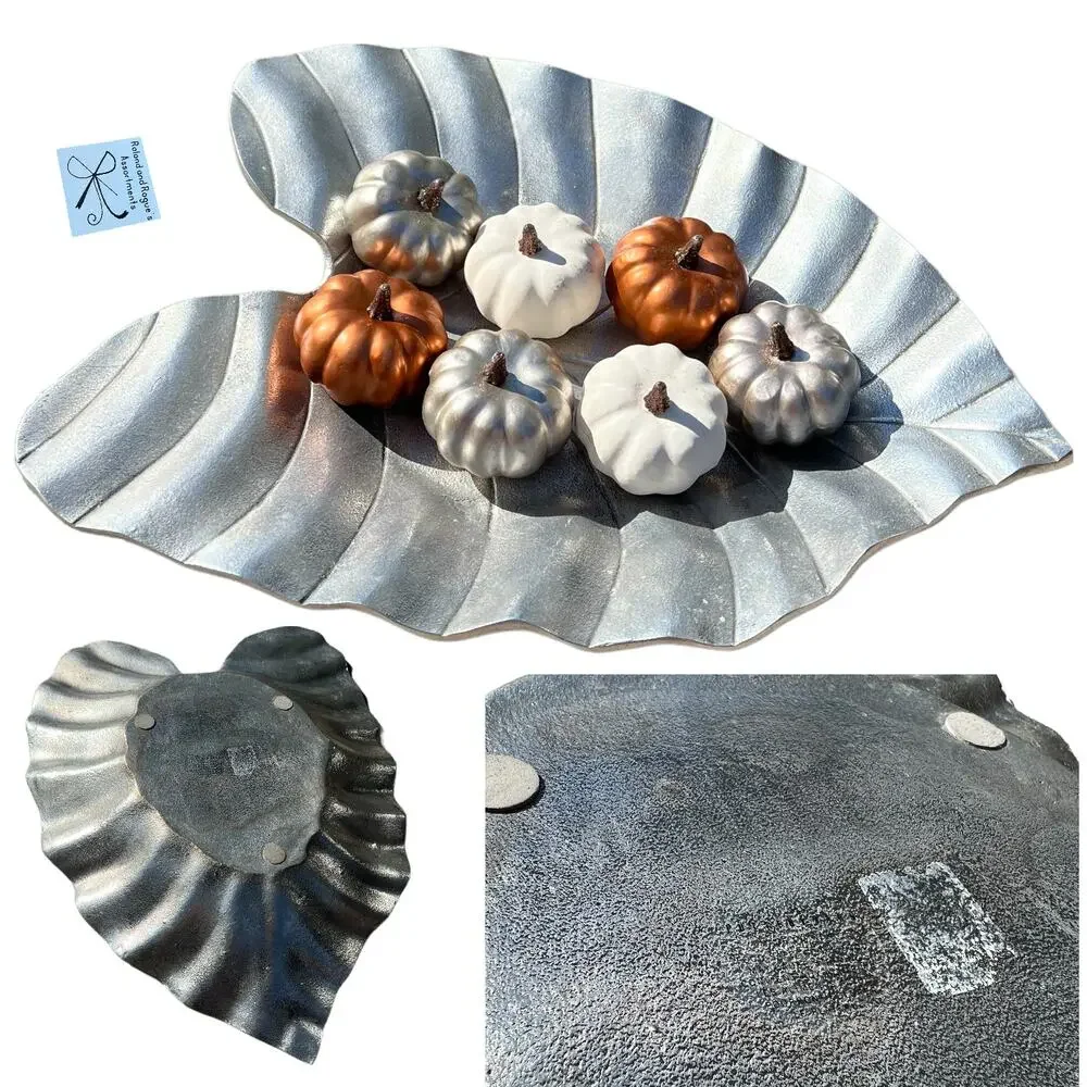 Pottery Barn Large Metal Leaf Console Bowl Dish